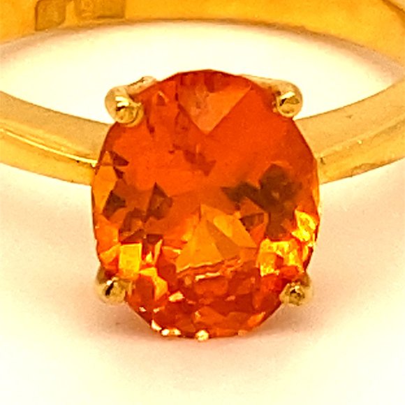 Mandarin Spessartine 3.10ct Solid 22K Gold Ring - Picture 6 of 6